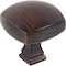 Jeffrey Alexander 1-3/8" Overall Length Brushed Oil Rubbed Bronze Square Audrey Cabinet Knob 278L-DBAC - alternate 1